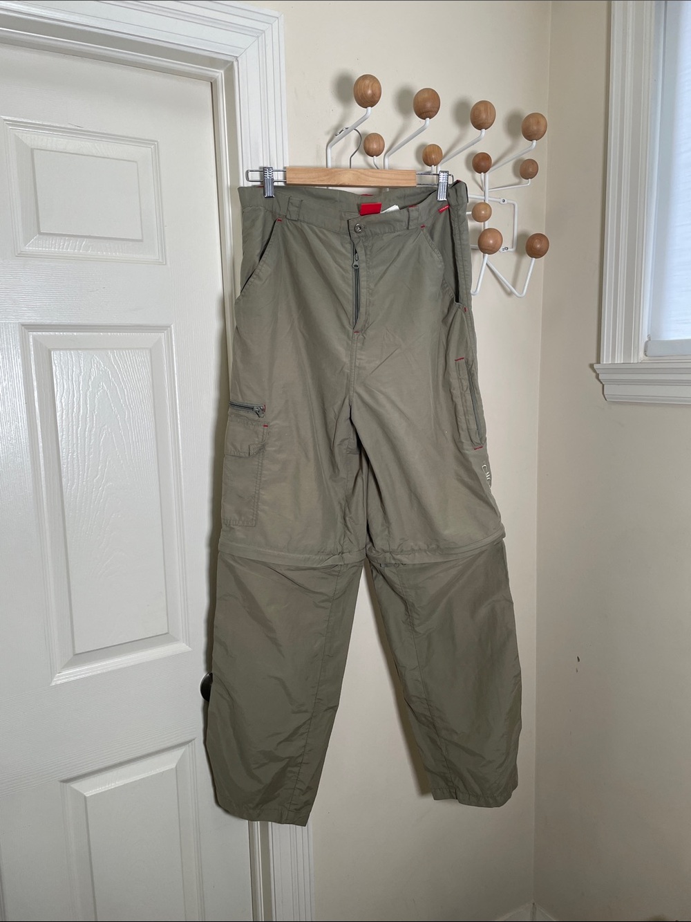 Liquid - Y2K Vintage Outdoor Wide Legged Convertable Pants - Olive Green - 34